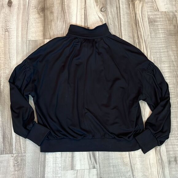 Cabi zip lightweight bomber jacket sweatshirt size small puff sleeves - Picture 3 of 9